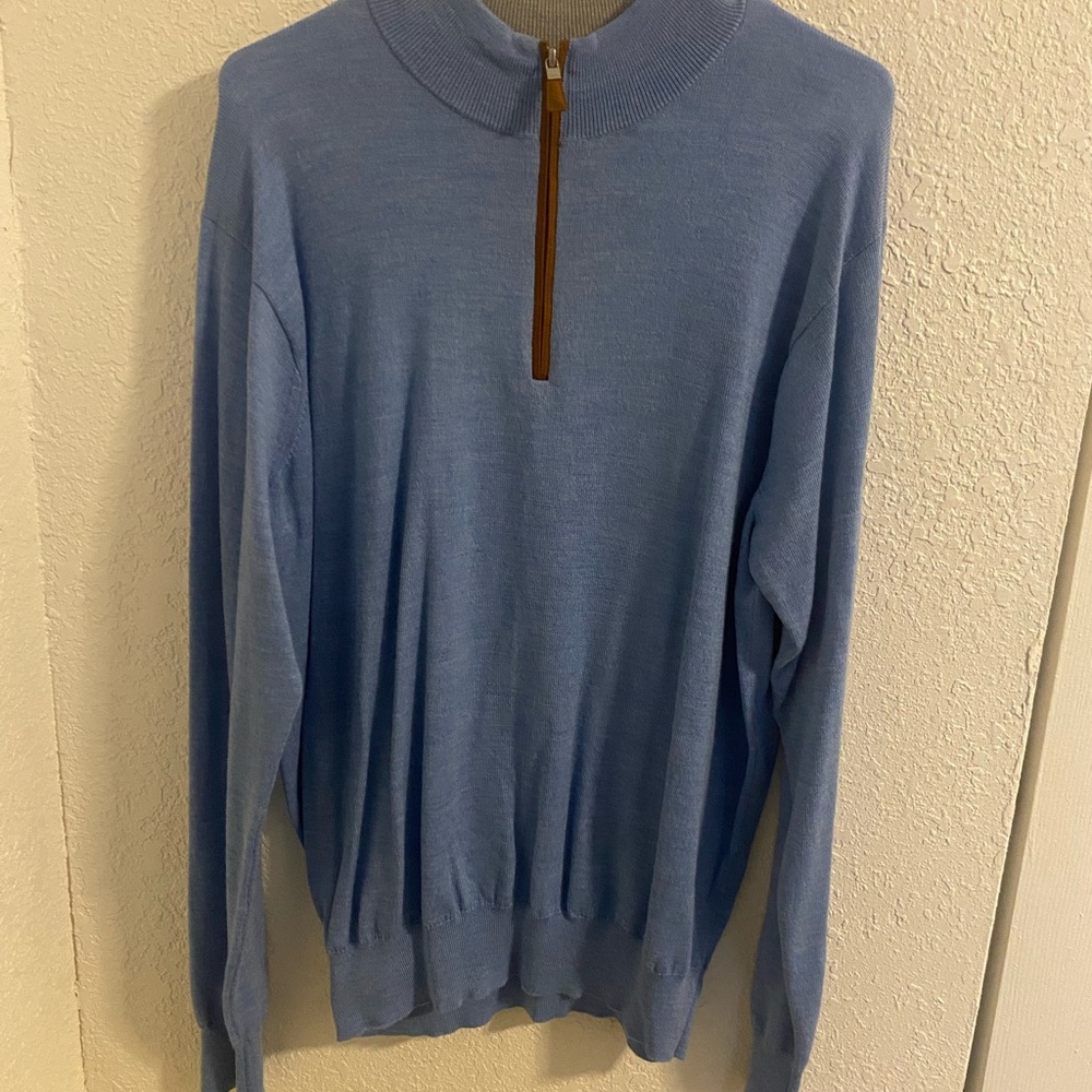 Men's Peter Millard Blue Half-Zip Sweater
